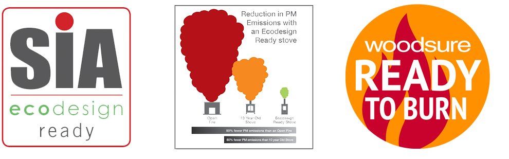 Chesney product certifications for ecodesign regulations: SiA ecodesign ready, reduction in PM emissions with an ecodesign ready stove and woodsure ready to burn