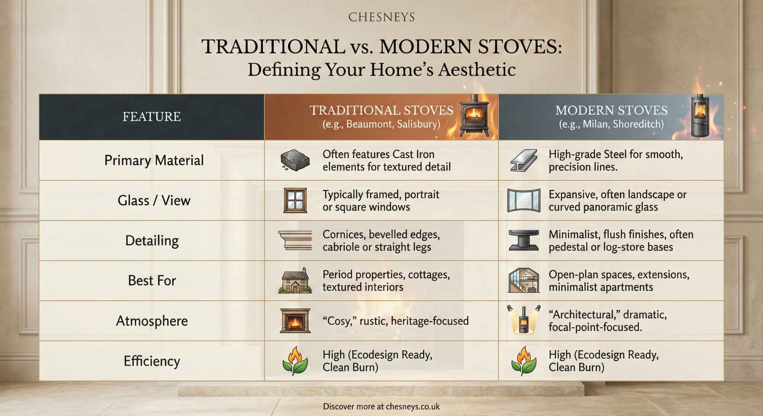 traditional vs modern fireplaces